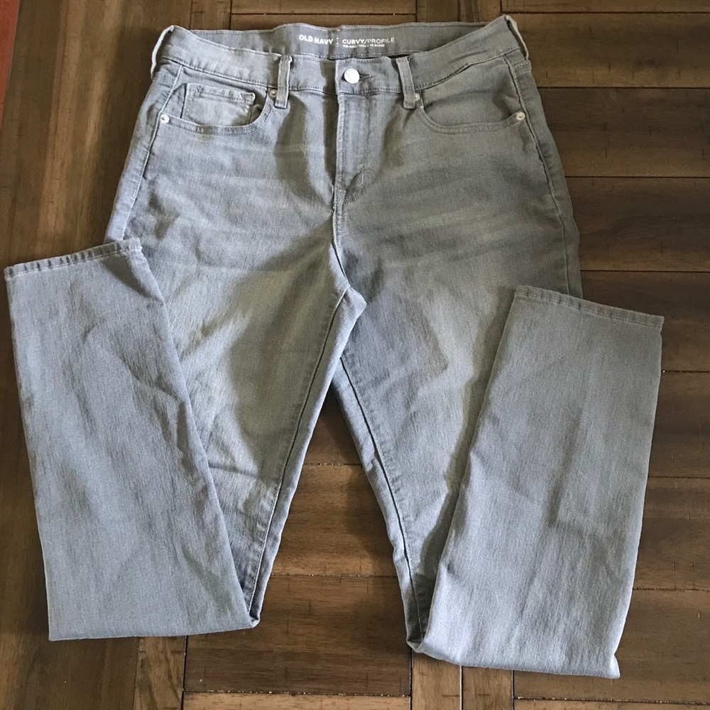 Old Navy Curvy Midrise Gray Skinny Jeans
